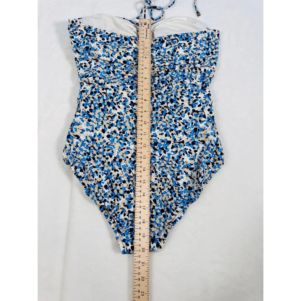 Michael Kors Blue Floral Cut-Out One Piece Swimsuit Monokini Women's‎ Size 10
